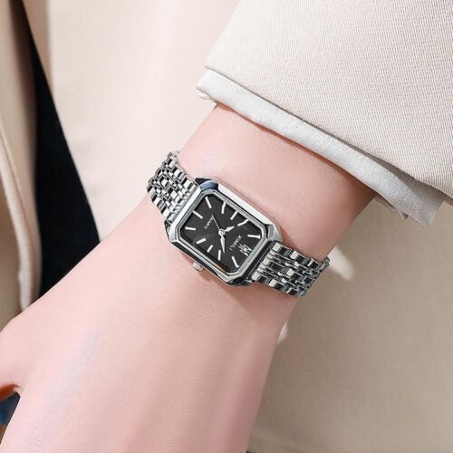 2024 foreign trade new light luxury Steel Belt Women’s Watch female student fashion simple square quartz watch wholesale