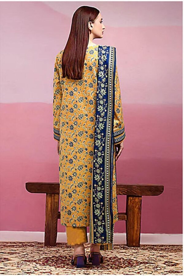3 PCs women's unstitched printed suit - Image 3