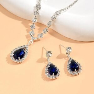 Bridal Jewelry necklace bracelet suit rhinestone zircon wedding dress women's wedding accessories High sense two-piece set